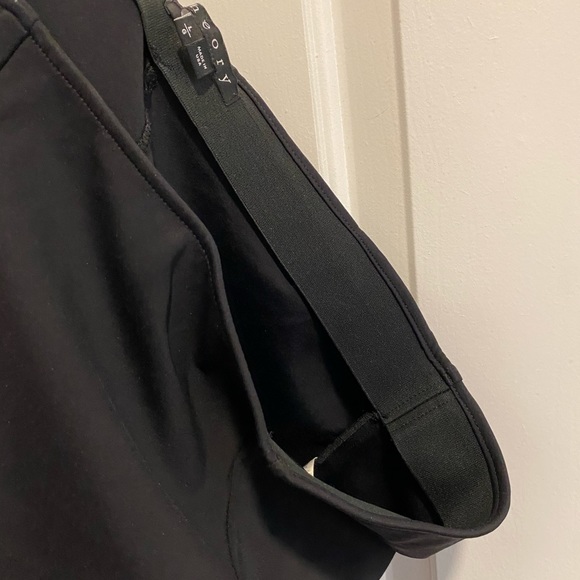 Theory Azray Techno Jersey Leather Side Panel Black Skinny Elastic Pants - Picture 10 of 11